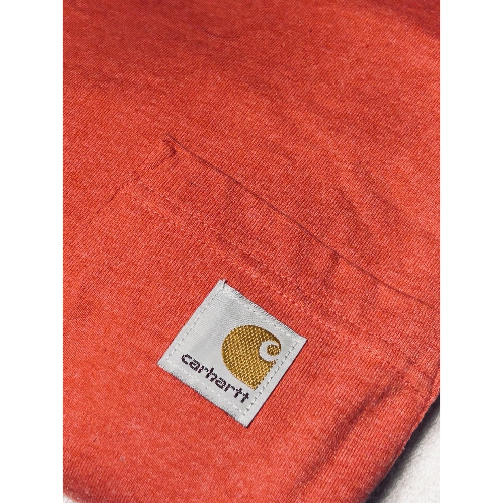 Carhartt K87 Pocket T-Shirt Mens 3XL Tall Fire Red Heather Heavyweight Loose Fit